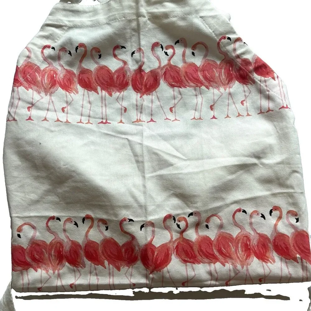KATE SPADE All in Good Taste Strut Your Stuff Pink Flamingos Bib Apron Cotton